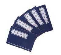 Lurrose 5pcs Vintage Chinese Style Hardcover Notebook with Secure Line Binding Blank Page Craft Journal Inspired by Traditional Kung Fu Design for Office School Meeting Planning and