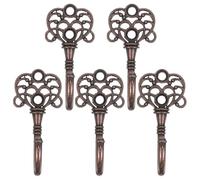Lurrose 5pcs Vintage Wall Mounted Hooks Set Zinc Alloy Metal Coat Hooks Decorative Retro Style Spacesaving Wall Mount Hangers Protects for Entryway Living Space
