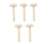 Lurrose 5pcs Wooden Mushroom Printing Ink Roller Printmaking Tool Set for Artists DIY Craft Paper Rubbing Supplies in Natural Wood Color
