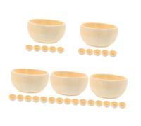 Lurrose 5sets Diy Wooden Bowls Unfinished Small Wood Bowls Set for Serving Art Projects 6pcs*5