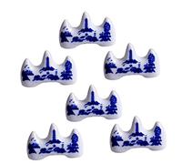 Lurrose 6 Pcs Ceramic Calligraphy Brush Pen Holder Set in Chinese Style, Fine Workmanship and Simple Design, for Storing Calligraphy and Line Drawing Pens, for Art Studios and Writing