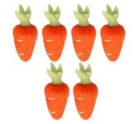 Lurrose 6 Pcs DIY Felt Carrot Shape Hairpin Accessories and Brooches, Decorative Craft Charms for Clothing, Hats, and Bags, Lovely Felt Material for Attractive Fashion