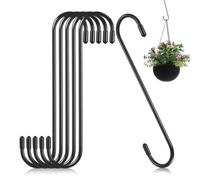 Lurrose 6 Pcs Large S Hooks Brake Caliper Hanger Rubber Tips Steel Heavy Duty Safe to Use Easy Installation for Hanging Plants and Home Organization