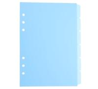 Lurrose 6 Pcs Plastic Binder Index Dividers with Tabs for A5 Notebooks, 6 Holes Reusable File Separators, Quick Detachment and Setup for Work and Study