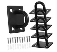 Lurrose 6 Pcs Stainless Steel Pad Eye Hooks Heavy Duty Hanging Hooks with Screws for Ceiling and Wall Mounting Wear Resistant for Plants Birdcages Flower Pots Versatile Indoor Outdoor Use