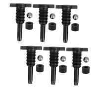 Lurrose 6 Sets Vertical Hydraulic Jack Accessories with Wear Resistant Steel Ball Return Valves Air Release Seal and Pump Plugs for Car Repair Maintenance Under Tons