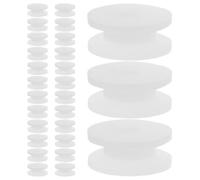 Lurrose 60pcs White Plastic Belt Pulley Wheels Set for DIY Educational Models, Enhancing Stability and Easy Maintenance, Suitable for Airplane Model Parts and Motor Pulley Applications