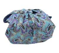 Lurrose 68cm Japanese Style Cotton Lunch Box Wrapping Cloth, Blue Phoenix Tail Pattern, Furoshiki Packaging Fabric for Bento Box and Present Wrapping