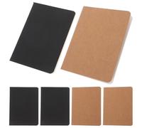 Lurrose 6pcs A6 Small Journal Notebooks with 42 Blank Pages, 3 Black Cover 3 Kraft Paper Cover Sketchbooks for Painting, Drawing, Watercolor, Travel and School Use