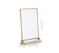 Lurrose 6pcs Acrylic Sign Holders Clear Double Sided Display Stands Vertical Table Price Signs for Menus Documents Restaurant Office Use