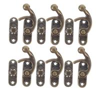 Lurrose 6PCS Antique Hook Hasp Latch Retro Metal Box Catch with Mounting Screws Decorative Clasp Lock for Jewelry Chest Boxes Reliable Closure and Easy Installation