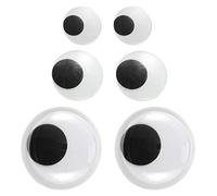 Lurrose 6pcs Black and White Eyeball Decoration Wiggle Eyes DIY Craft Eyes for DIY Projects