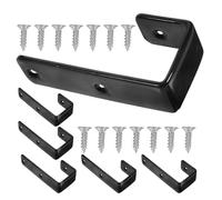 Lurrose 6pcs Black Bunk Bed Ladder Hooks Heavy Duty 25mm Plastic Coated Ladder Hook Brackets with Screws for Bed Fixing and Bedroom Storage Organization