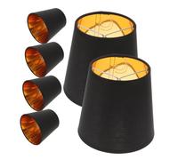 Lurrose 6Pcs Black Metal Drum Lamp Shades Small Screw Socket Compatible Barrel Lampshade Industrial Style Table Light Covers with Heat Dissipation for Home Decor