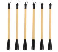 Lurrose 6pcs Blank Bamboo Calligraphy Brush Handle with Loop, 1.5cm ID