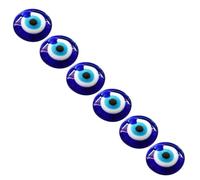 Lurrose 6pcs Blue Glass Evil Eye Pendants Lightweight Hanging Charms for Necklace and Bracelet Making, Fashion Craft Accessories for Wedding or Phone Pendant