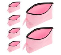 Lurrose 6pcs Canvas Pouch Canvas Zipper Pouch Blank Surface for Personalization Secure Zipper Closure Sturdy Material Professionals Makeup Artists Travel Daily Use