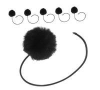 Lurrose 6pcs Cat Scratching Replacement Balls Sisal Hanging Teasing Toy Black Small Interactive Cat Play Supply for Indoor Kitten Self-playing Pet Tease Balls