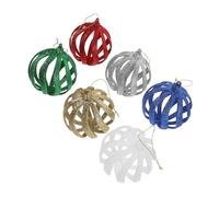 Lurrose 6pcs Christmas Balls Ornaments Lightweight Glitter Baubles for Tree Hanging Indoor Xmas Decorations Versatile for Wedding Party Holiday Home Decor
