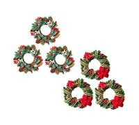Lurrose 6pcs Christmas Wreath Window Decals Static Clings for Glass Surfaces Removable Pine Cone Holiday Stickers for Home Office Store Decorations Bright Winter Window Decorations