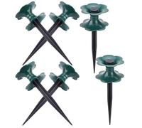Lurrose 6pcs Garden Hose Guide Spikes with Wheel Rollers Lawn Hose Guide Stakes for Watering Flower Beds and Lawn Protection for Outdoor Use