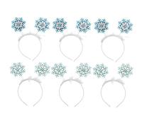 Lurrose 6pcs Glitter Snowflake Headband Snowflake Head Boppers Hairbands Christmas Decorative Hair Hoops for Xmas Party Favors