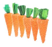 Lurrose 6pcs Hamster Chew Supply Rabbit Hamster Chew Safe Material Clean Teeth Carrot Shape Can Be Put in The Cage Small Furry Animals Guinea Pig Small