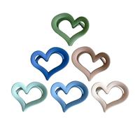 Lurrose 6pcs Heart Shape Matte Hair Claw Clips Medium Size Decorative Hair Accessories for Women Styling Random Color