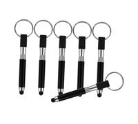 Lurrose 6pcs Keychain Stylus Pen Capacitive Touch Screen Stylus for Tablets and Phones Universal Touchscreen Pen with Keyring Pendant for Mobile Users Black