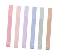 Lurrose 6pcs Large Capacity Plastic Highlighter Pens Set, Easy to Carry Marker Pens for Coloring, Ink Does Not Penetrate Paper, Suitable for Students and Teachers, for School and Office Random Color