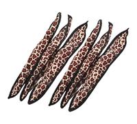 Lurrose 6pcs Leopard Print Sponge Hair Curlers Set for Heatless Overnight Curls Large Soft Hair Rollers for Women and DIY Sleep-in Styling Tool