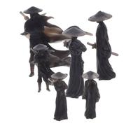 Lurrose 6pcs Mini Chinese Sword Man Figurines Compact Asian Warrior Collectibles for Car Truck Dashboard Desk Decoration Home Office Ornaments