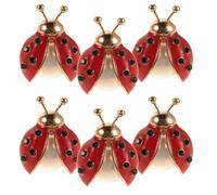 Lurrose 6pcs Mini Ladybug Pin Brooch Set Vintage Alloy Bug Insect Jewelry with Clothing Security and Quick Style Solution, Cute Red Shirt Lapel Pins for Daily Wear and Scarf Accessories