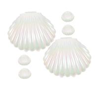 Lurrose 6pcs Mini Sea Shells Candy Boxes Clam Treat Holders Portable Reliable Storage Solution Elegant White Shell Shape Pp Material Special Occasions