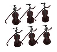 Lurrose 6pcs Mini Violin Model Ornament Plastic Musical Instrument Toy for Home Display Christmas Tree Decor Holiday Craft Diy Decoration Violin Pendant