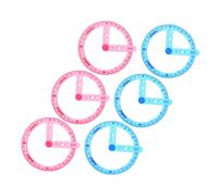 Lurrose 6pcs Multi-Function Circle Protractor Plastic Ruler Set with 360 Degree Measurement for Teachers Smoothly Draw Lines Suitable for Office and Home Use