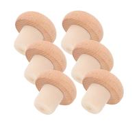 Lurrose 6pcs Mushroom-Shaped Wine Bottle Plugs Wooden Cork Stoppers for Wine and Beer Bottles Bulk Sealing Caps for Party Decor and