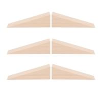 Lurrose 6pcs Non-Slip Wood Door Stop Triangle Wood Door Stopper with Chevron Design Elegant Pattern Sturdy Wooden Wedge for Outdoor Office Safety