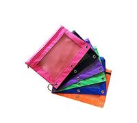 Lurrose 6pcs Oxford Cloth Pen Bag Air Holes Lightweight Pencil Pouch for Office and School Supplies Black Purple Orange Green and Royal Blue