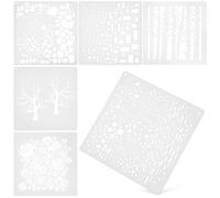 Lurrose 6pcs Pet Painting Stencils Set for DIY Crafts, Reusable Botanical and Tree Drawing Templates, Large Wall and Wood Painting Stencils for Art Projects and Home Decor