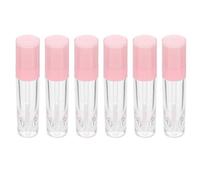 Lurrose 6pcs Pink Refillable Lip Gloss Tubes Empty Lip-glaze Bottles round Design for DIY Lip Balm Packaging and Travel Cosmetic Containers