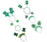 Lurrose 6pcs Plume Headband Shamrock Design St Patrick's Day Party Headband for Women Decorative Hair Hoop for Festive Occasions Saint Patrick's Day Hair Hoops Women Decor Style