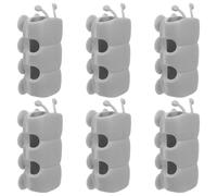 Lurrose 6pcs Punch-Free Suction Cup Shower Head Holders, Movable Grey Silicone Showerhead Base Brackets for Handheld Showerheads, Relocatable No-Drill Bathroom Mounting Set