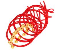 Lurrose 6pcs Red Hair Accessories Stretchy Elastic Bands No Damage Secure Hold Decorative Festive Design Horse Pendant Ponytail Holders for Chinese New Year Party Favor