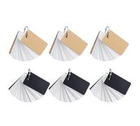 Lurrose 6pcs Ring Binder Loose-leaf Flash Cards Set with Black and White Cardstock, Portable Memory Notepads for Study and Office, Each Book Contains 90-100 Sheets