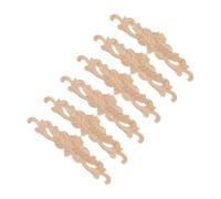 Lurrose 6pcs Rose Carved Wood Appliques Unpainted Floral Onlays for Furniture Decoration DIY Door Cabinet Wardrobe Dresser Home Decor Ornaments