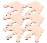 Lurrose 6Pcs Rose Gold Crown Shape Dog Tags Blank for Engraving Small Pet Id Tags Pendant Lightweight Metal Collar Charms for Dogs Cats Puppies and Rabbits