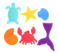 Lurrose 6pcs Silicone Sensory Chew Set for Adults and Seniors, Textured Stone-Shaped Fidgets for Tactile Stimulation and Cognitive Training, Portable for Environments and On-the-go Use