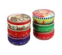 Lurrose 6pcs Tinplate Christmas Candy Boxes Assorted Colour Festival Boxes for Desktop Decors and Storing Fruits Or Candies for Holiday Treats Color