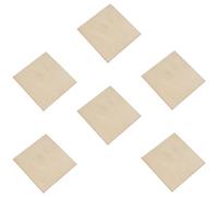 Lurrose 6pcs Unfinished Wooden Sheets Square Wood Sheets Blank Wooden Slices Lightweight Premium Wood Natural Style Can Be Colored for Christmas Fretwork DIY Craft Projects